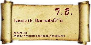 Tauszik Barnabás névjegykártya